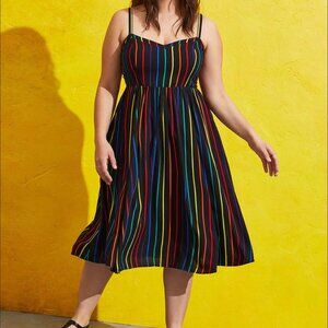 Midi Challis Skater Sundress Pride Rainbow Torrid 0 US14 XL